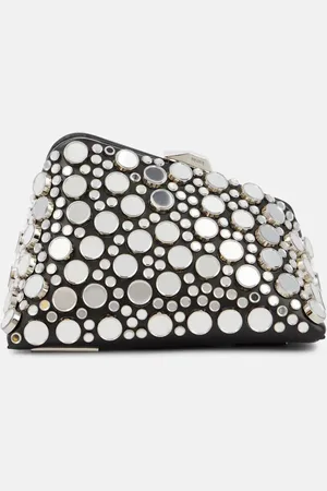 The Attico Midnight Mini studded leather clutch
