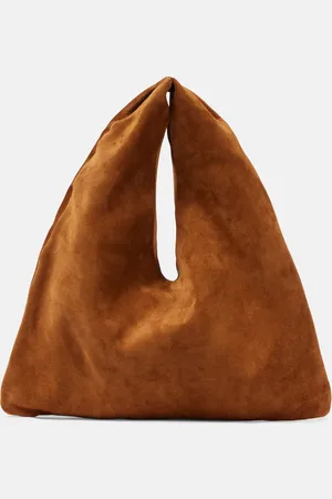 The Row Bindle Small suede tote bag
