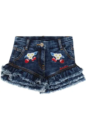 MONNALISA Embroidered denim shorts
