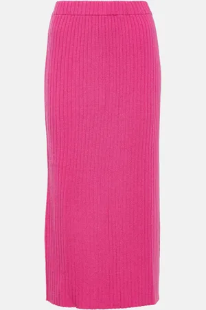 Jardin des Orangers Ribbed-knit cashmere midi skirt