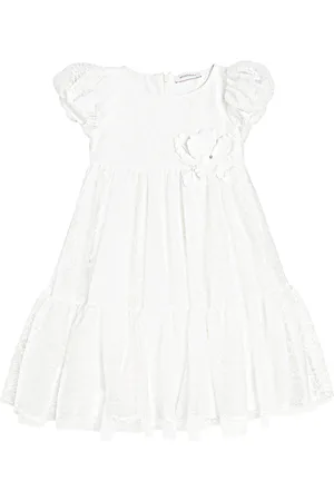 MONNALISA Embellished puff-sleeve dress