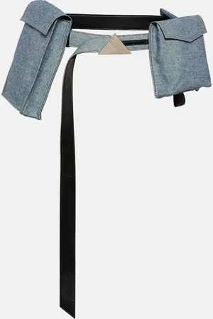 The Attico Denim and leather belt with pockets