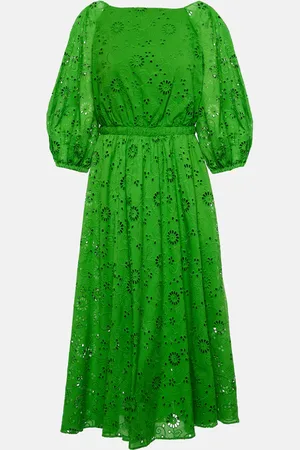 Carolina Herrera Openwork embroidered cotton midi dress