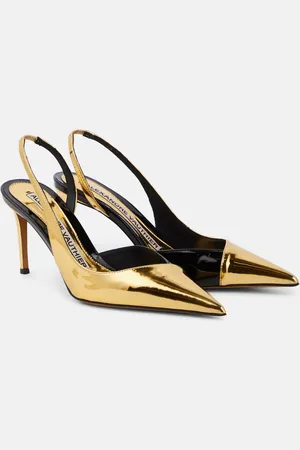ALEXANDRE VAUTHIER Metallic faux leather slingback pumps