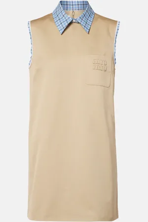 Miu Miu Logo cotton minidress
