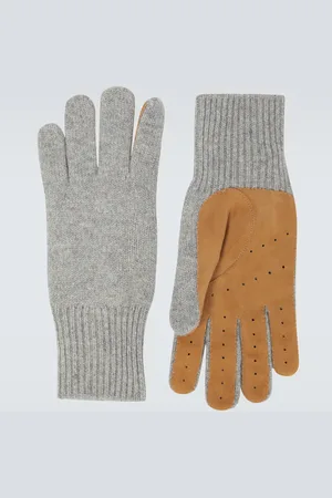 Brunello Cucinelli Cashmere and suede gloves