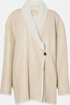 Isabel Marant Elanore shearling-trimmed leather coat