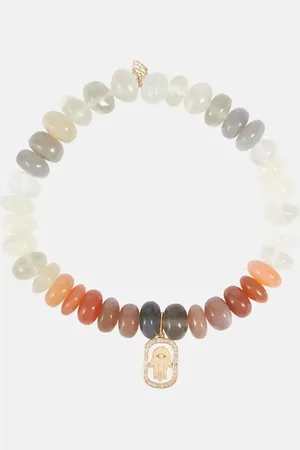 Sydney Evan 14kt and moonstone bracelet with diamonds