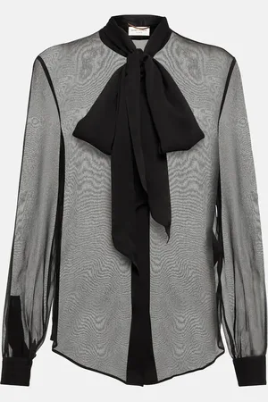 Saint Laurent LavalliÃ¨re silk blouse