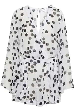 ALEXANDRA MIRO Emma polka-dot chiffon playsuit