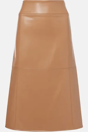 Max Mara Faux leather midi skirt