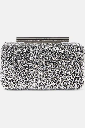 Alexander McQueen T-Bar crystal-embellished clutch