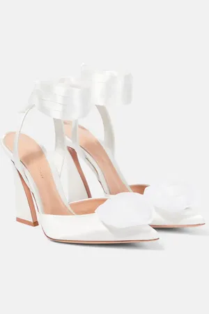Gianvito Rossi Flower-embellished satin pumps