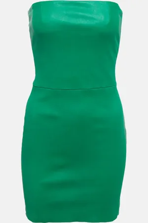 Stouls Amina strapless leather minidress