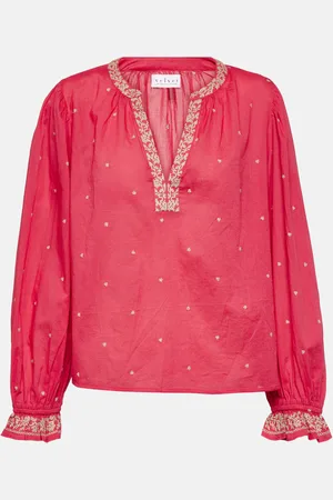 Velvet Ania embroidered cotton top