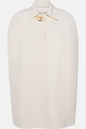 VALENTINO Compact Drap VLogo wool and cashmere cape