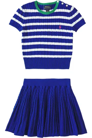 Ralph Lauren Cable-knit cotton polo shirt and skirt set