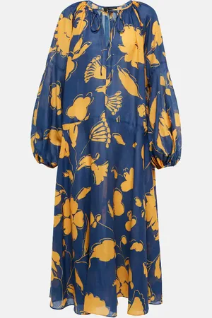 Lee Mathews Malorie floral ramie midi dress