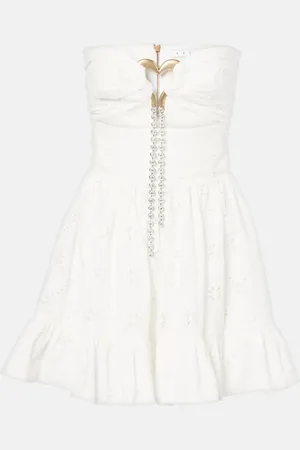 AREA Draped cotton minidress
