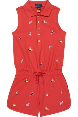 Ralph Lauren Embroidered cotton playsuit