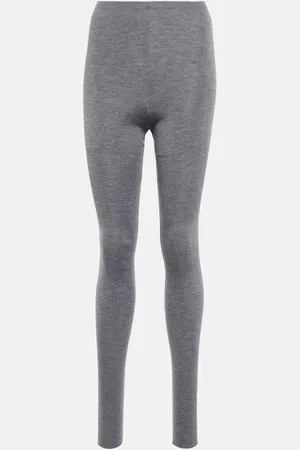 Alaïa High-rise cashmere and silk leggings