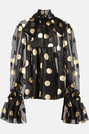 Dolce & Gabbana Polka-dot silk organza jacquard blouse
