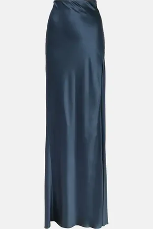 The Sei Asymmetric silk satin maxi skirt