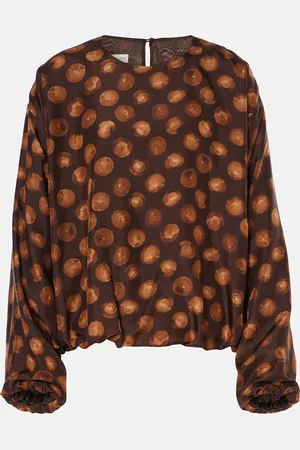 DRIES VAN NOTEN Printed satin blouse
