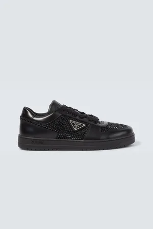 Prada Downtown crystal-embellished leather sneakers
