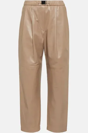 Brunello Cucinelli Mid-rise leather pants