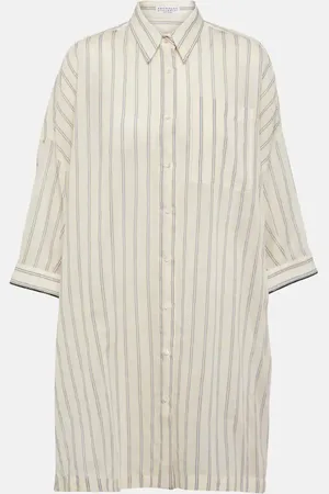 Brunello Cucinelli Striped cotton and silk shirt