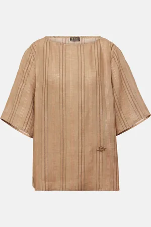 Loro Piana Mara striped linen top
