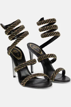RENE CAOVILLA Braided embellished satin sandals