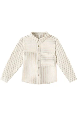 Rylee + Cru Walker pinstripe linen-blend shirt