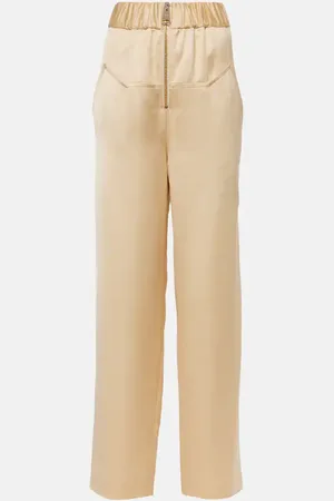 Khaite Felton high-rise satin wide-leg pants