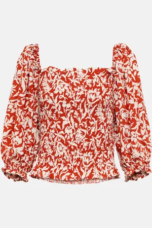 Ralph Lauren Floral shirred crÃªpe top