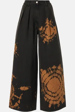 Alanui Printed cotton wide-leg pants