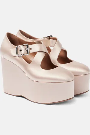Alaïa 110 satin platform wedges
