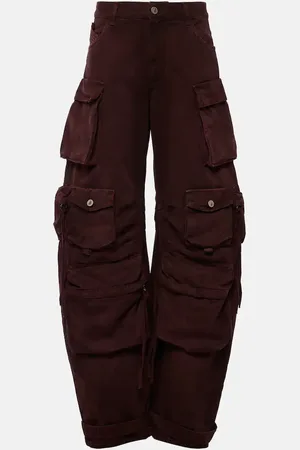 The Attico Fern faded cargo barrel-leg jeans