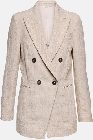 Brunello Cucinelli Double-breasted linen blazer