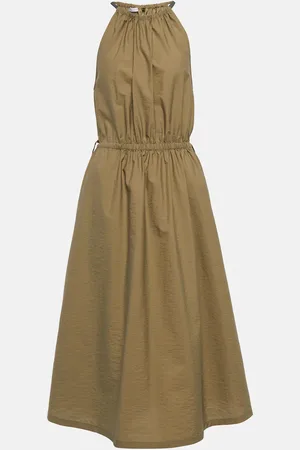 Brunello Cucinelli Halterneck cotton-blend midi dress