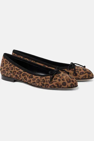 Manolo Blahnik Veralli leopard-print suede ballet flats