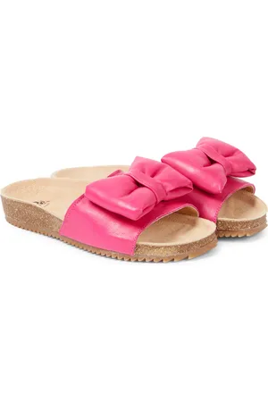 PèPè Bow-detail leather slides