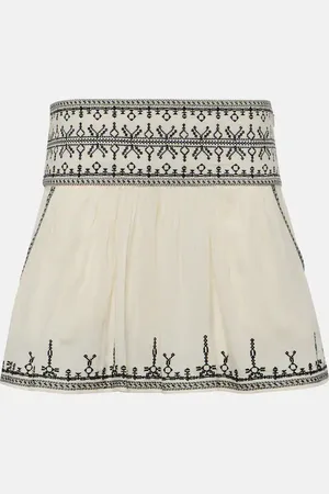 Marant Etoile Picadilia smocked cotton miniskirt