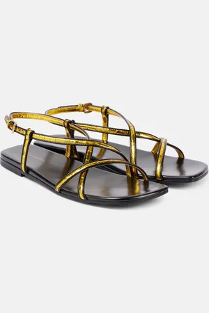 DRIES VAN NOTEN Metallic leather sandals