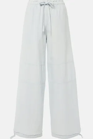 Acne Studios Mid-rise cotton and linen wide-leg pants