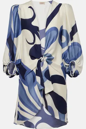 Adriana Degreas Algae printed puff-sleeve shirt
