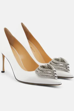 Mach & Mach Triple Heart embellished satin pumps