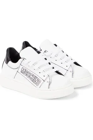 Moschino Logo leather sneakers