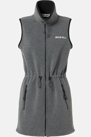 Miu Miu Logo fleece minidress